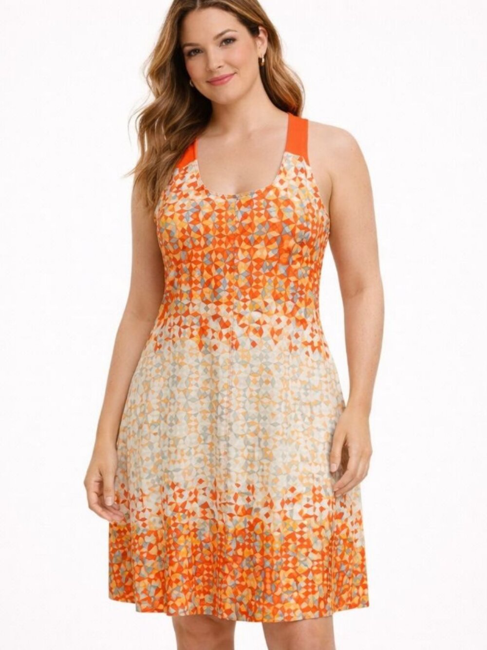 Columbia Womens Prima Agua Dress Stretch Jersey Shelf Bra Orange Size S